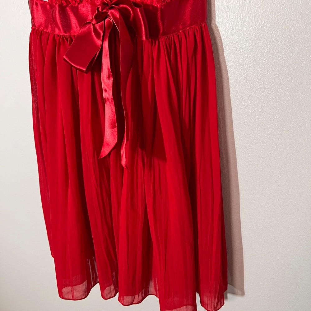 Victorias Secret Very Sexy Lingerie Lace Satin Teddy Sheer Babydoll Top Red XS - Picture 6 of 16